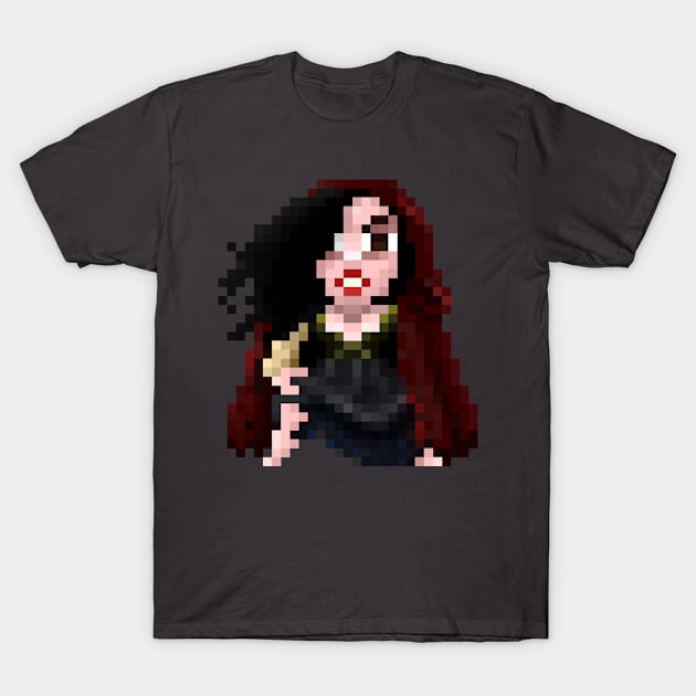 16-Bits Young Woman in the Woods T-Shirt by badpun